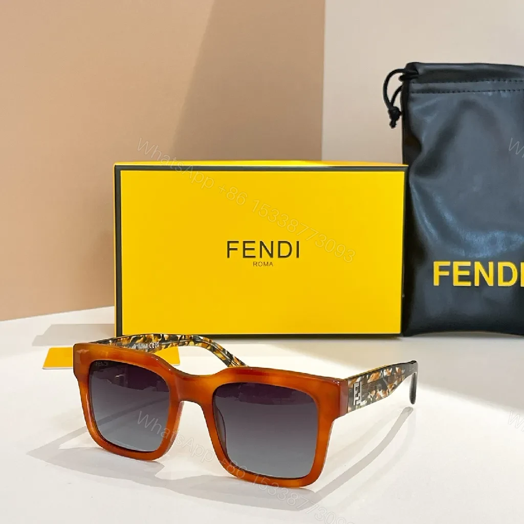 View 8 of Tortoise-Texture Acetate Squared Sunglasses, UV Protection