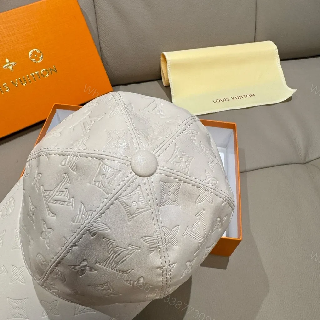 View 7 of Ivory Monogram Texture Cap – Luxe Casual Style Cap