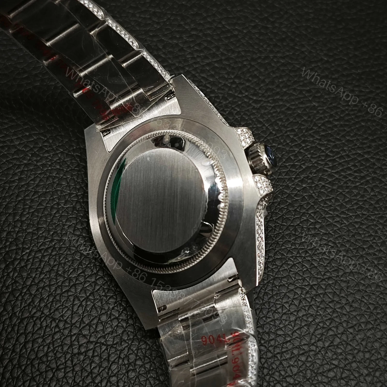 View 8 of Rolex Submariner Blue Dial Diamond Replica 40MM Exclusive Full Pavé Oyster Bracelet RG-ROLEX-SUB-BLUE-PAVE-40