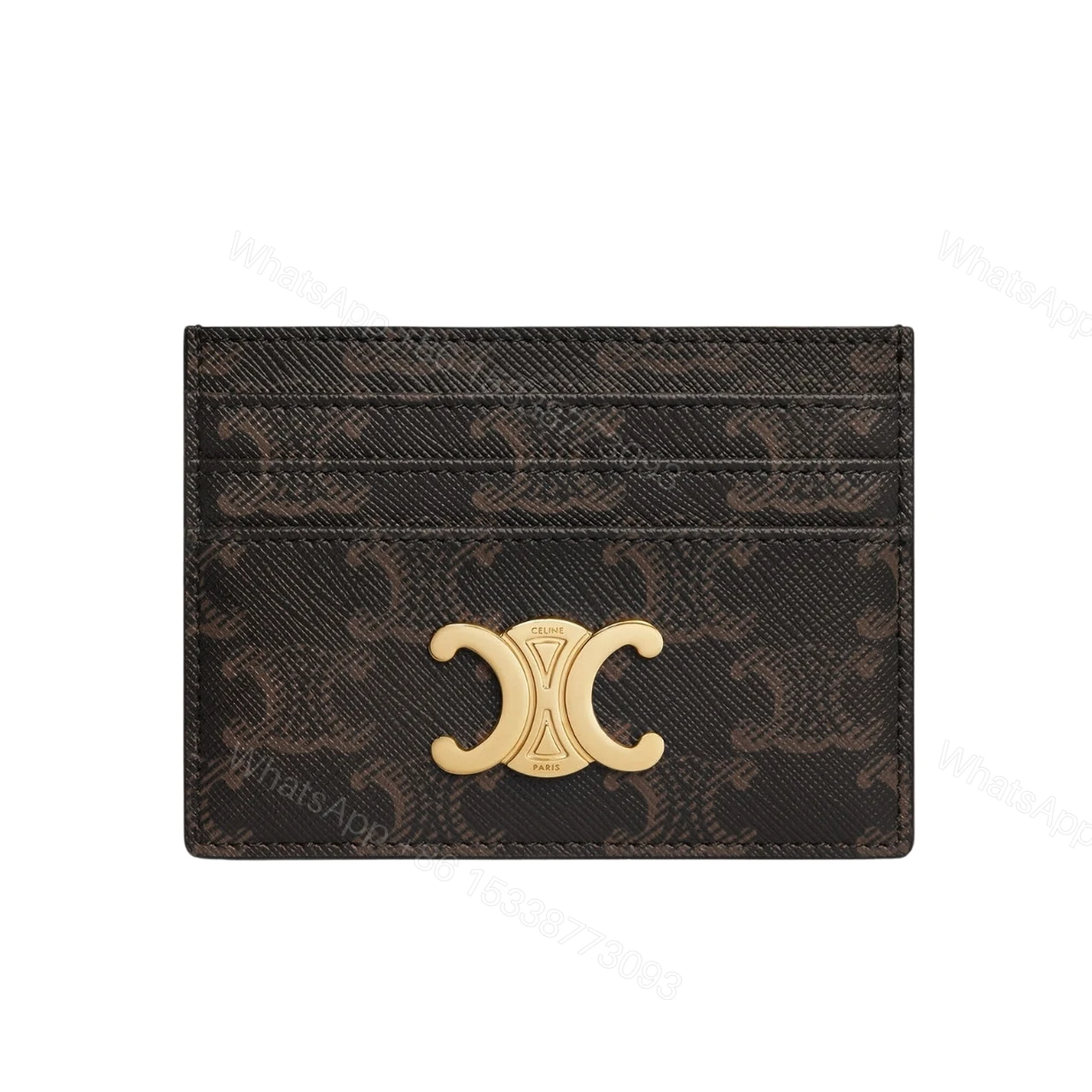 CELINE WALLET TRIOMPHE CARD HOLDER BROWN 10.5CM — view 1