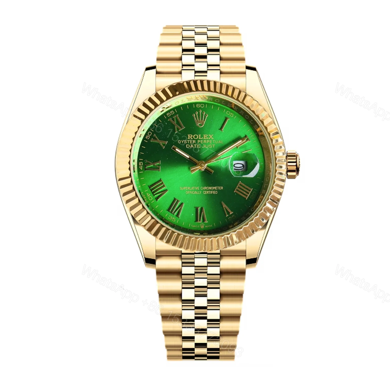 Rolex Datejust Roman Numeral Dial Gold In Green 41Mm — view 1