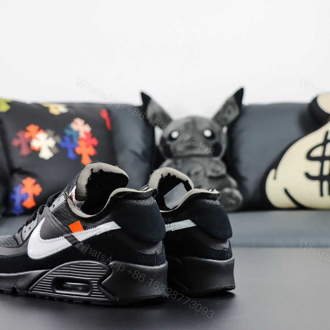 View 5 of Off White x Nike Air Max 90 Black The Ten Black Reps