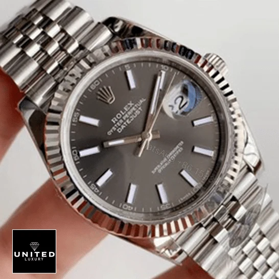 View 5 of Rolex Datejust 126334-0014 Grey Dial Replica