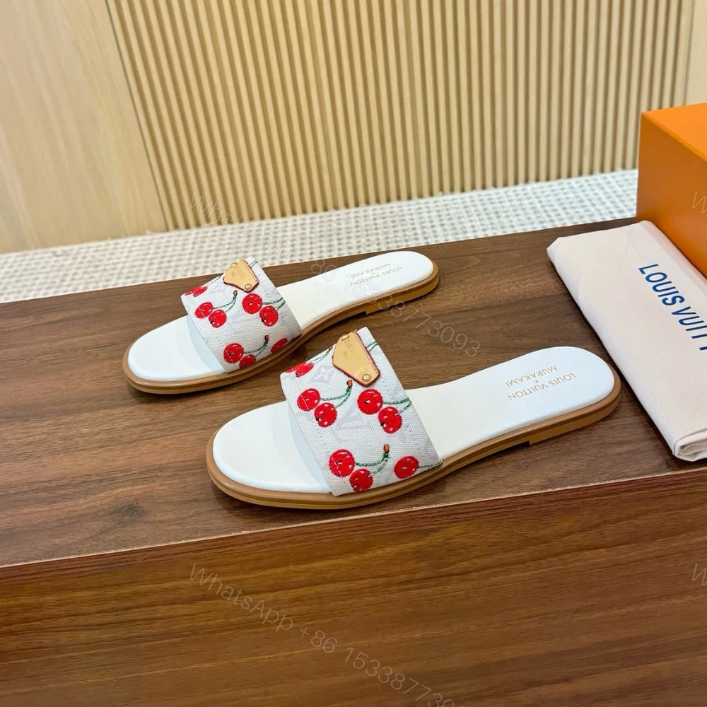 View 3 of LOUIS VUITTON X TAKASHI MURAKAMI LILY FLAT MULE WHITE 1AHM43