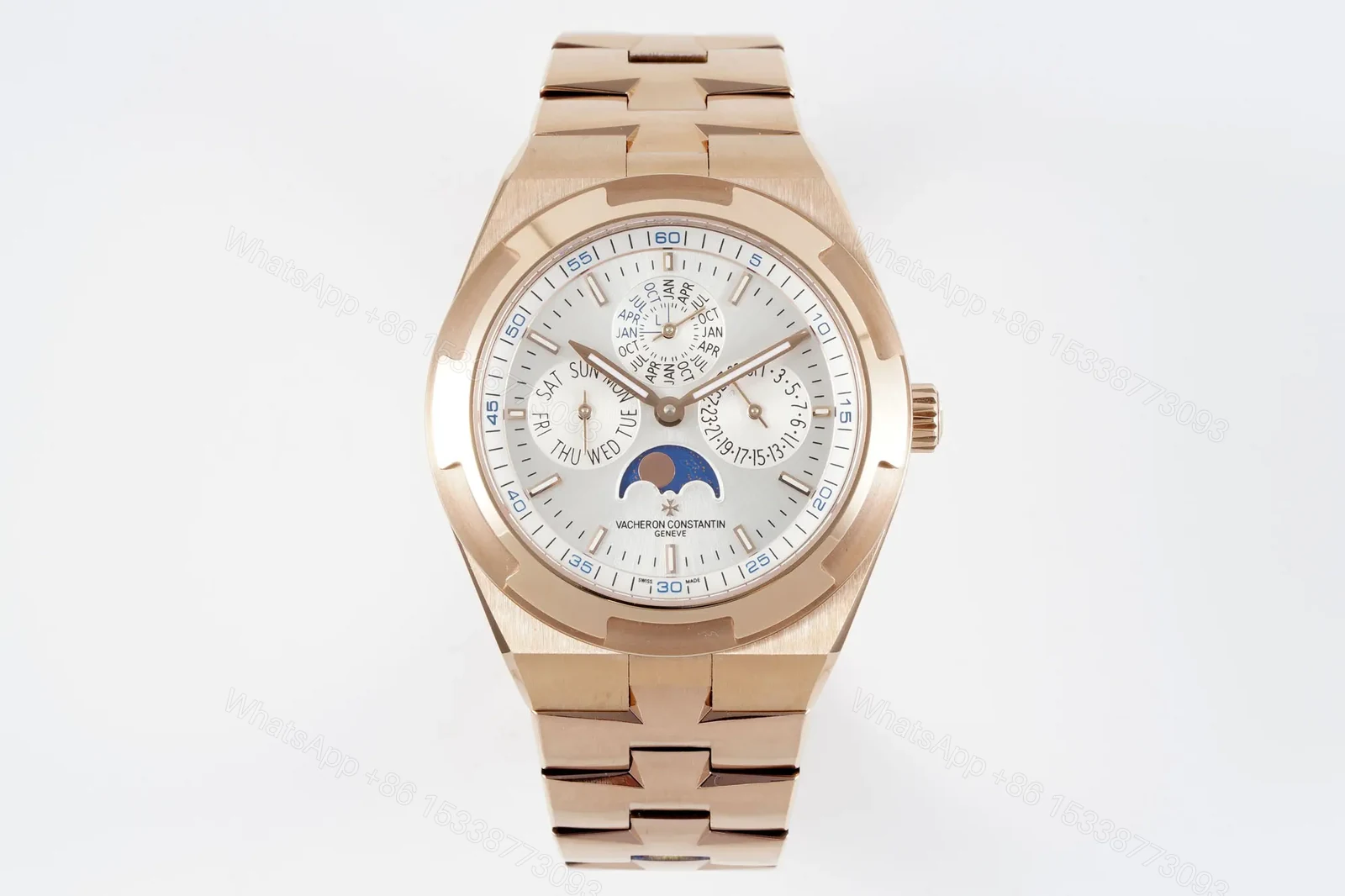 GS Factory Vacheron Constantin Overseas Perpetual Calendar 4300V Series Watch – Rose Gold with White Dial and Interchangeable Straps — view 1