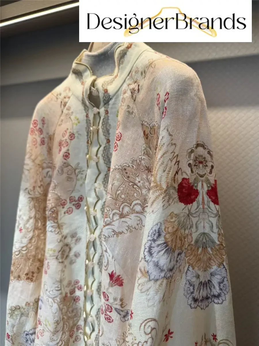 View 4 of Zimmermann Daylight Embroidered Floral-Print Linen Mini Dress