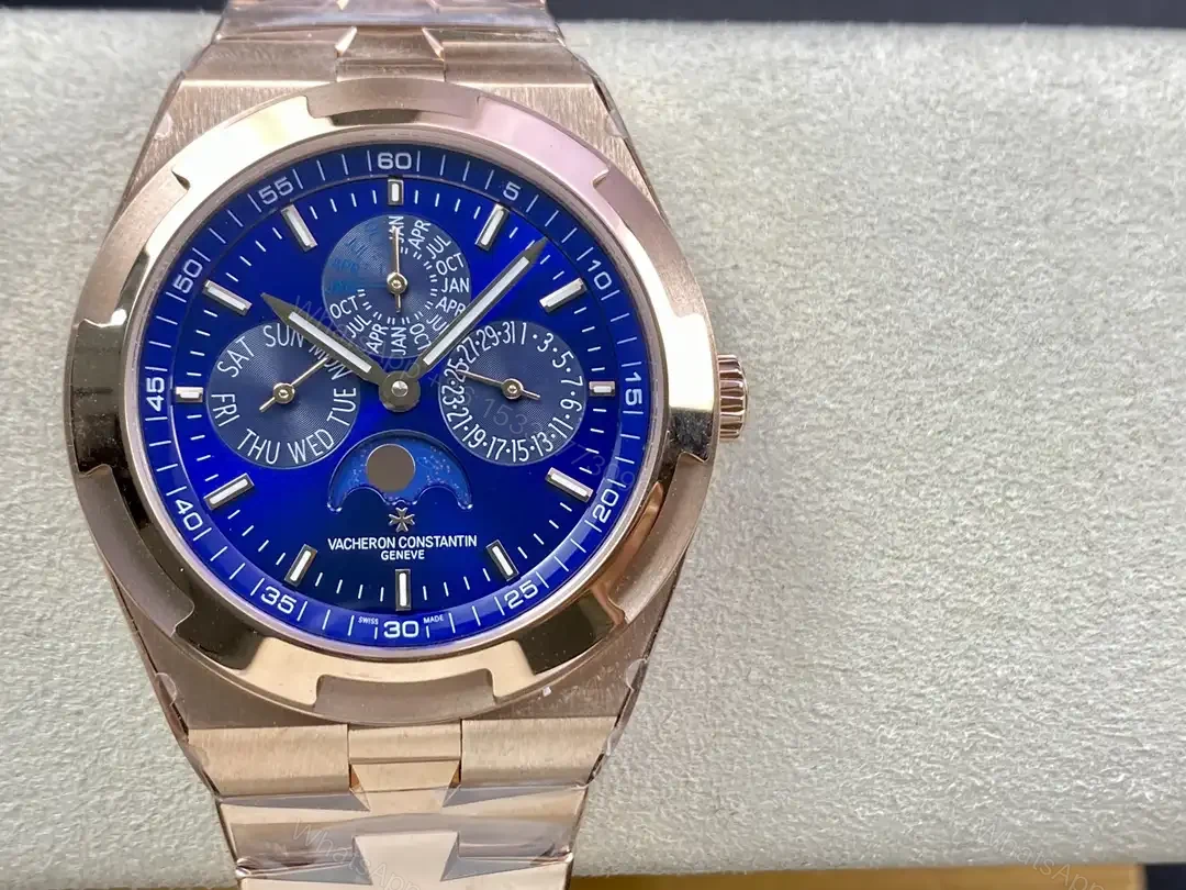 Overseas Rose Gold Replica Vacheron Constantin 41.5MM Premium Perpetual Calendar 4300V-120R-B509 — view 1