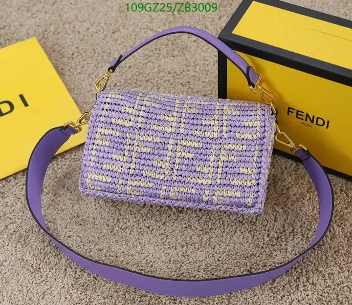 View 12 of Fendi Baguette Black Raffia Bag with Crocheted FF ZB9900