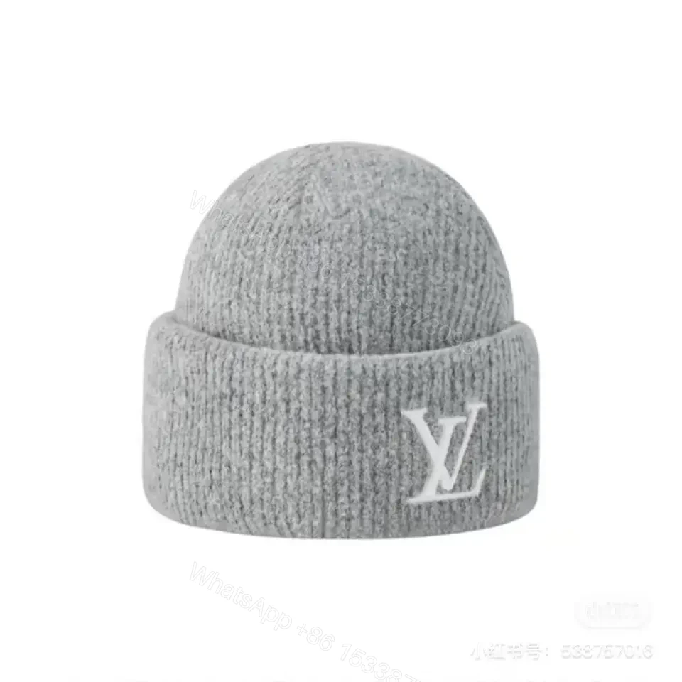 View 9 of Chic Patch Beanie with Monogram Detail, Textured Knit, Cozy Warmth