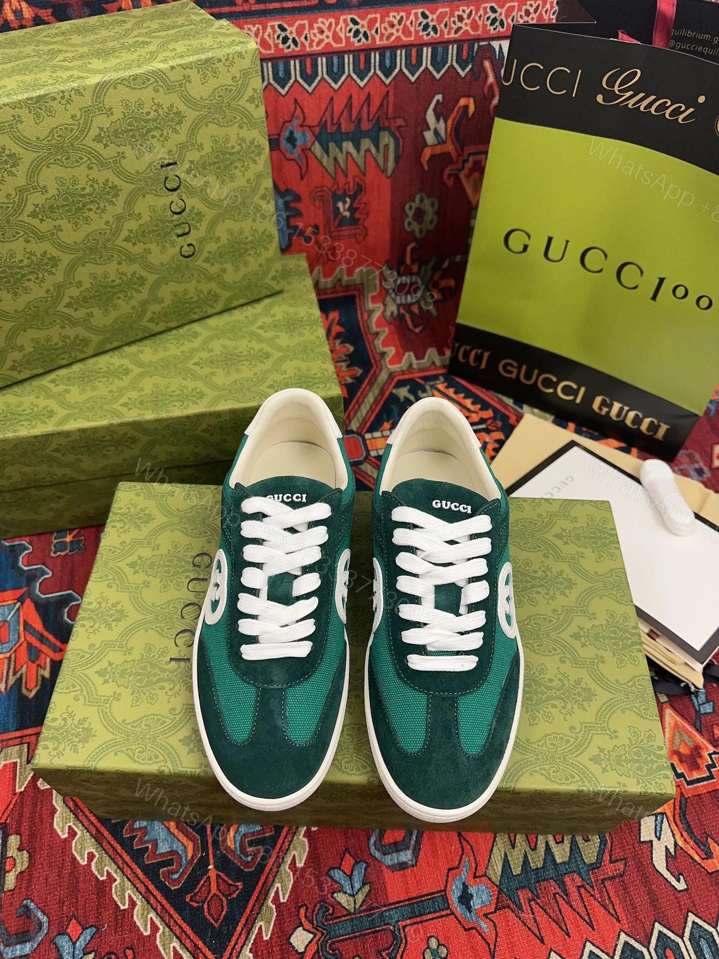Gucci 高仿 男款 綠色復古運動鞋 輕奢潮流百搭款 — view 1