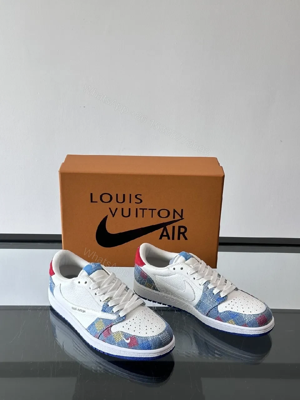 View 9 of Colorful Leather Knit Sneakers with Signature Accents
