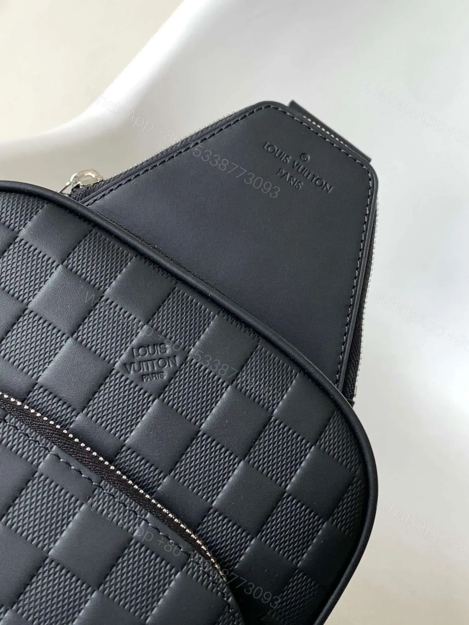 View 3 of Louis Vuitton LV Avenue Men’s Bag Like Auth Checkerboard Pattern Black 20x31x7cm