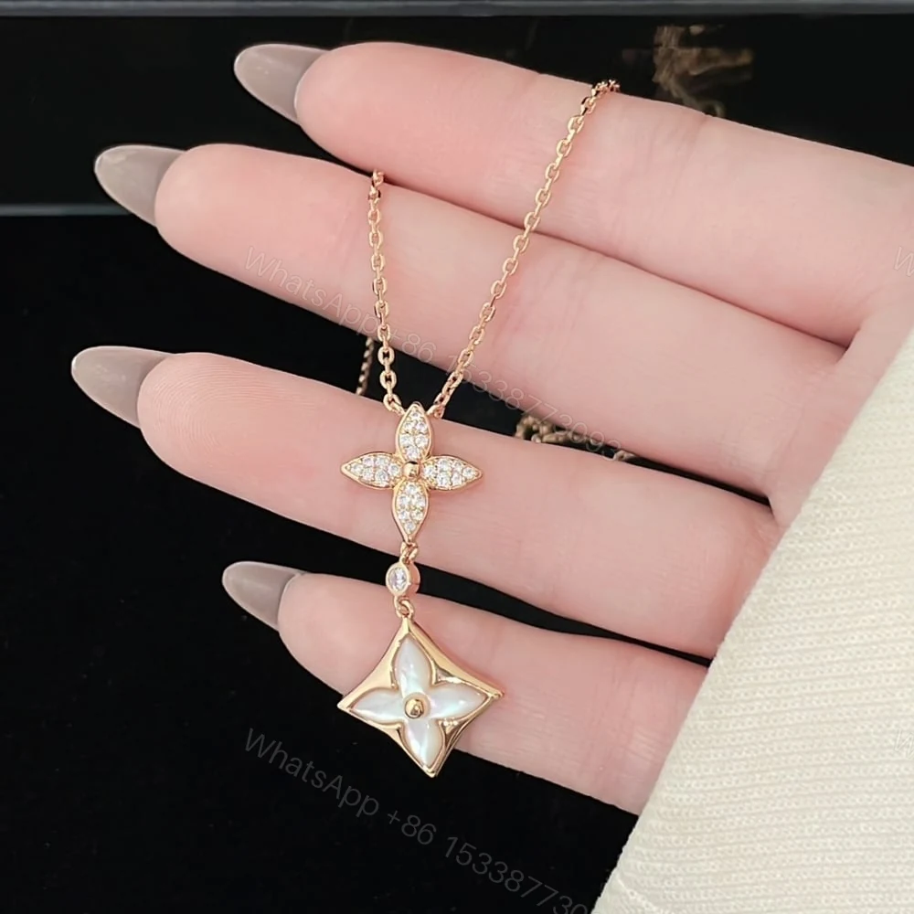 View 6 of Louis Vuitton Color Blossom Double Star Necklace Q94676