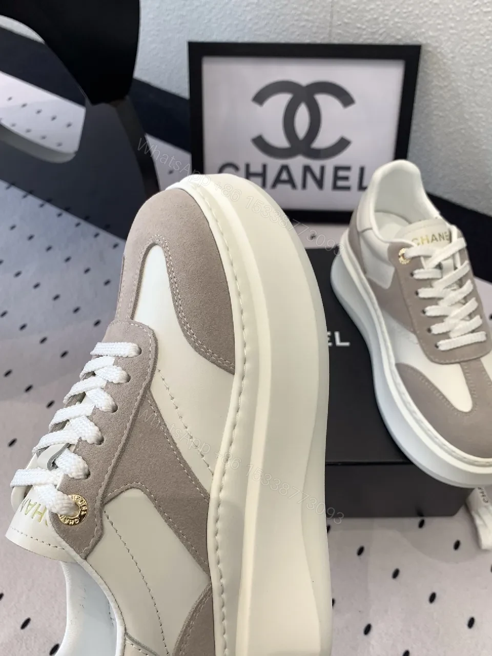 View 8 of Taupe Suede Leather Low-Top Sneakers with Lux Comfort