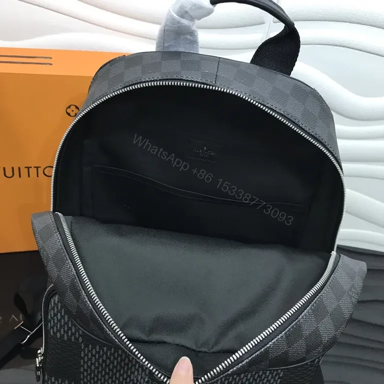 View 5 of Damier Graphite Luxe Backpack â€“ Signature Texture, Everyday Utility