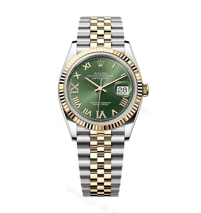 Rolex Datejust Olive Green Roman Diamond Dial 126233-0025 36 mm — view 1