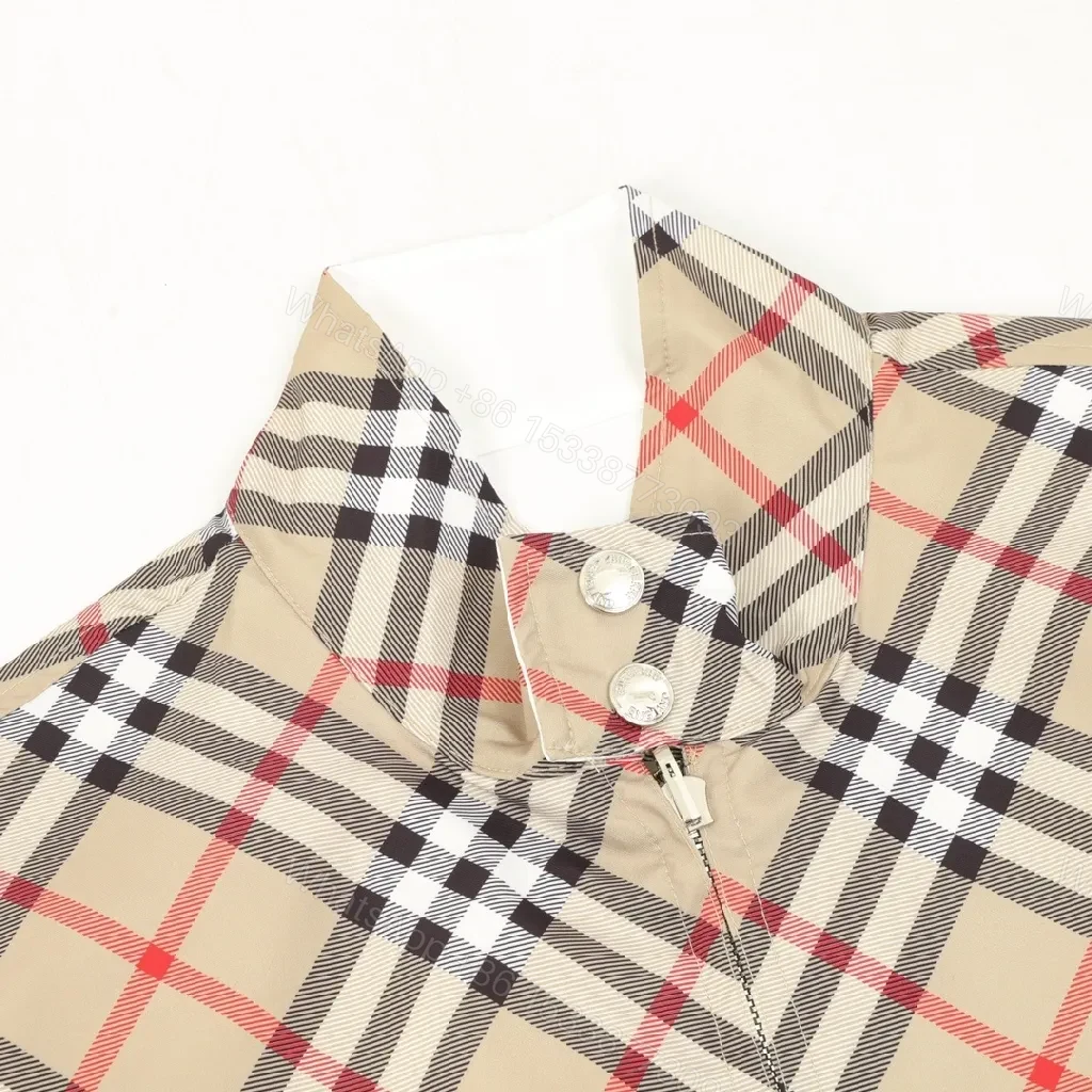 View 2 of Ivory Windbreaker: Minimalist Shell, Check Collar, Versatile Style