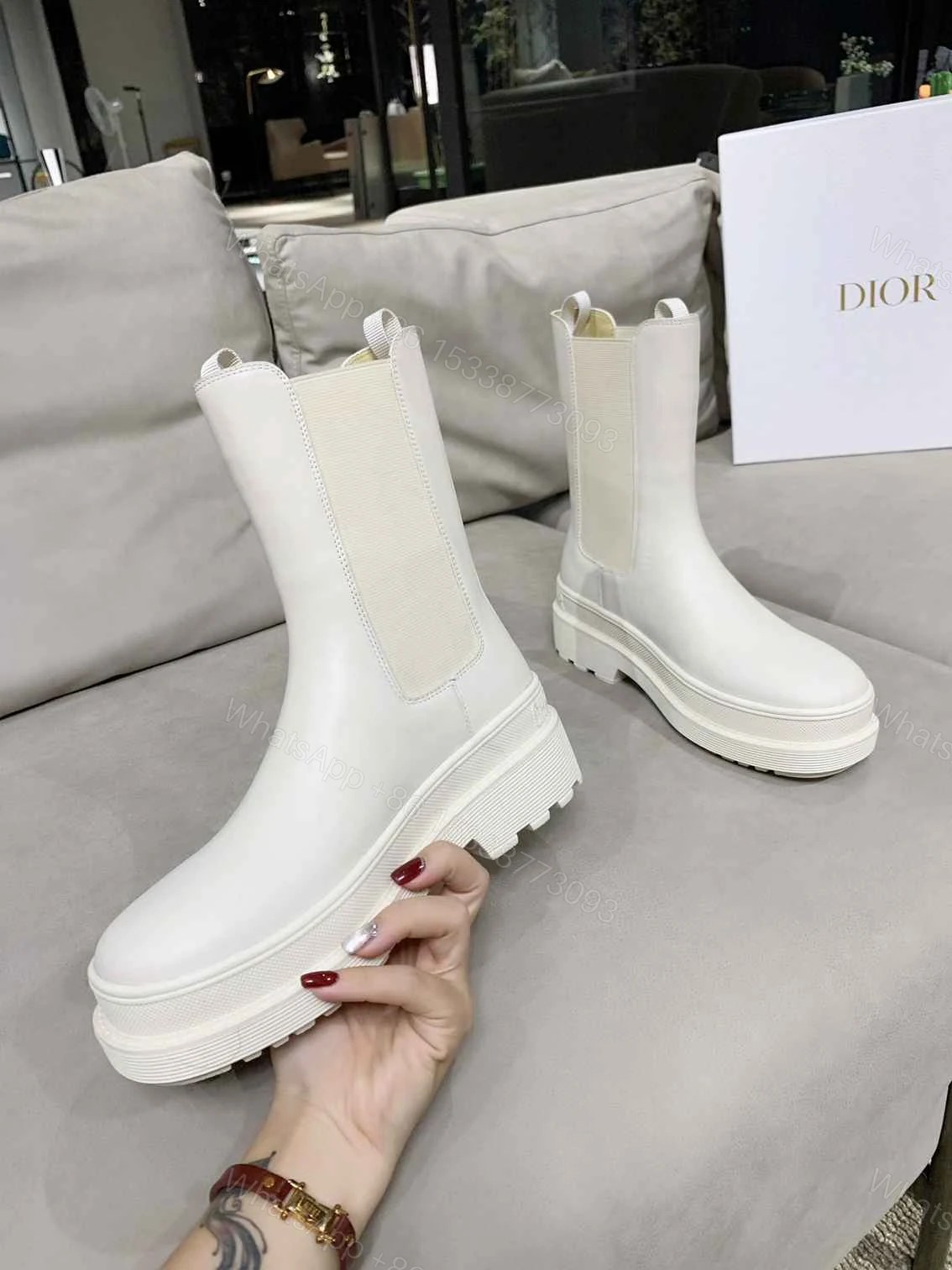 View 4 of DIOR TRIAL ANKLE BOOTS LEATHER WHITE