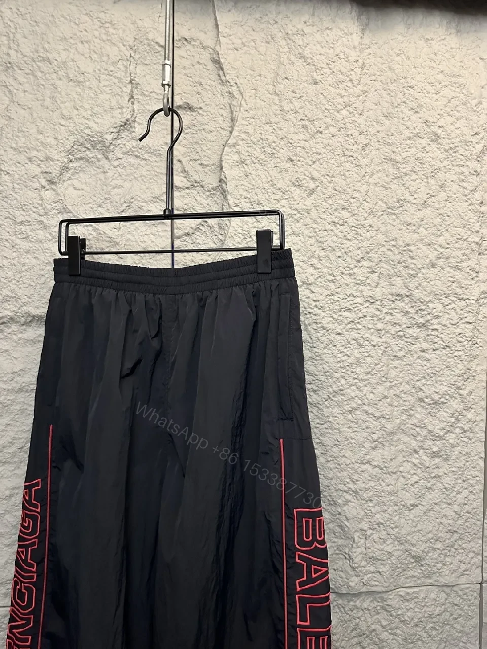 View 5 of Bold Red BALENCIAGA Logo Nylon Track Pants