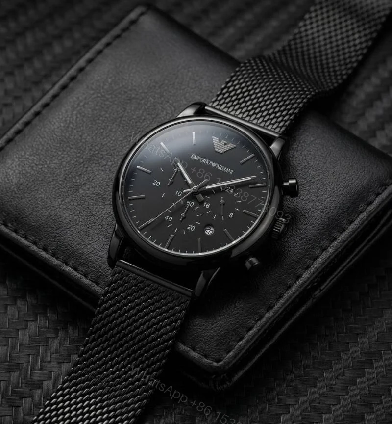 First Copy Emporio Armani Luigi AR1968 Black Luxury Watch — view 1