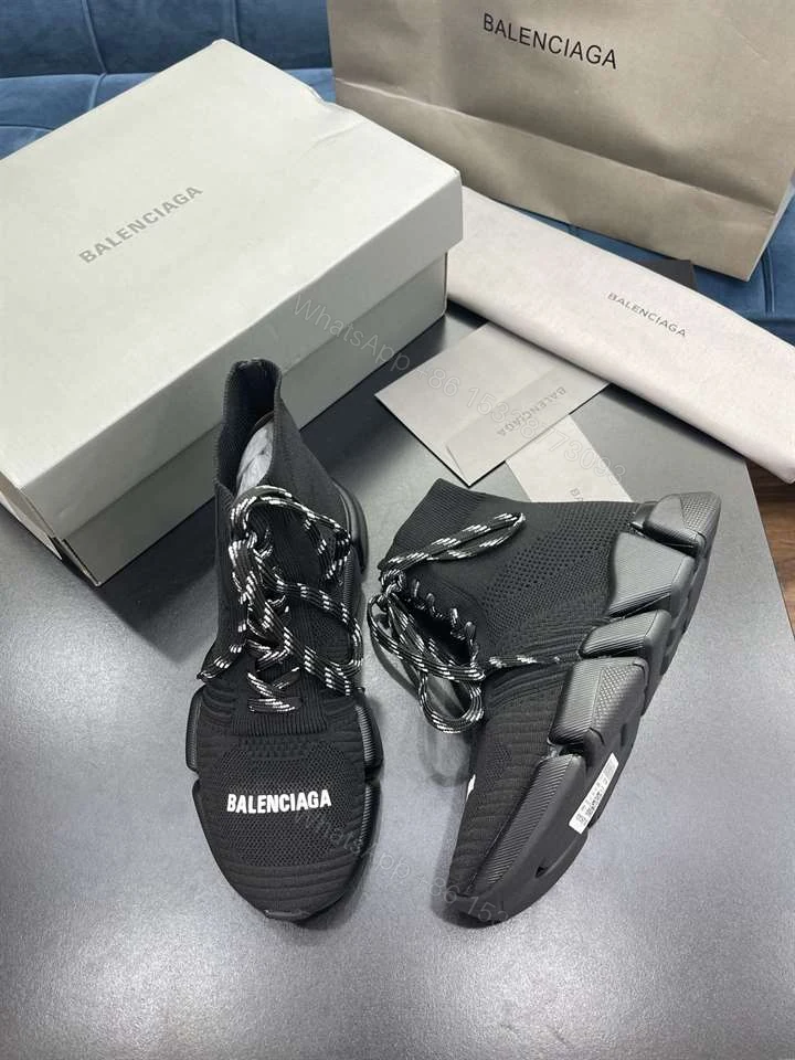 View 4 of BALENCIAGA MEN’S SPEED 2.0 LACE-UP SNEAKER IN BLACK – BB155