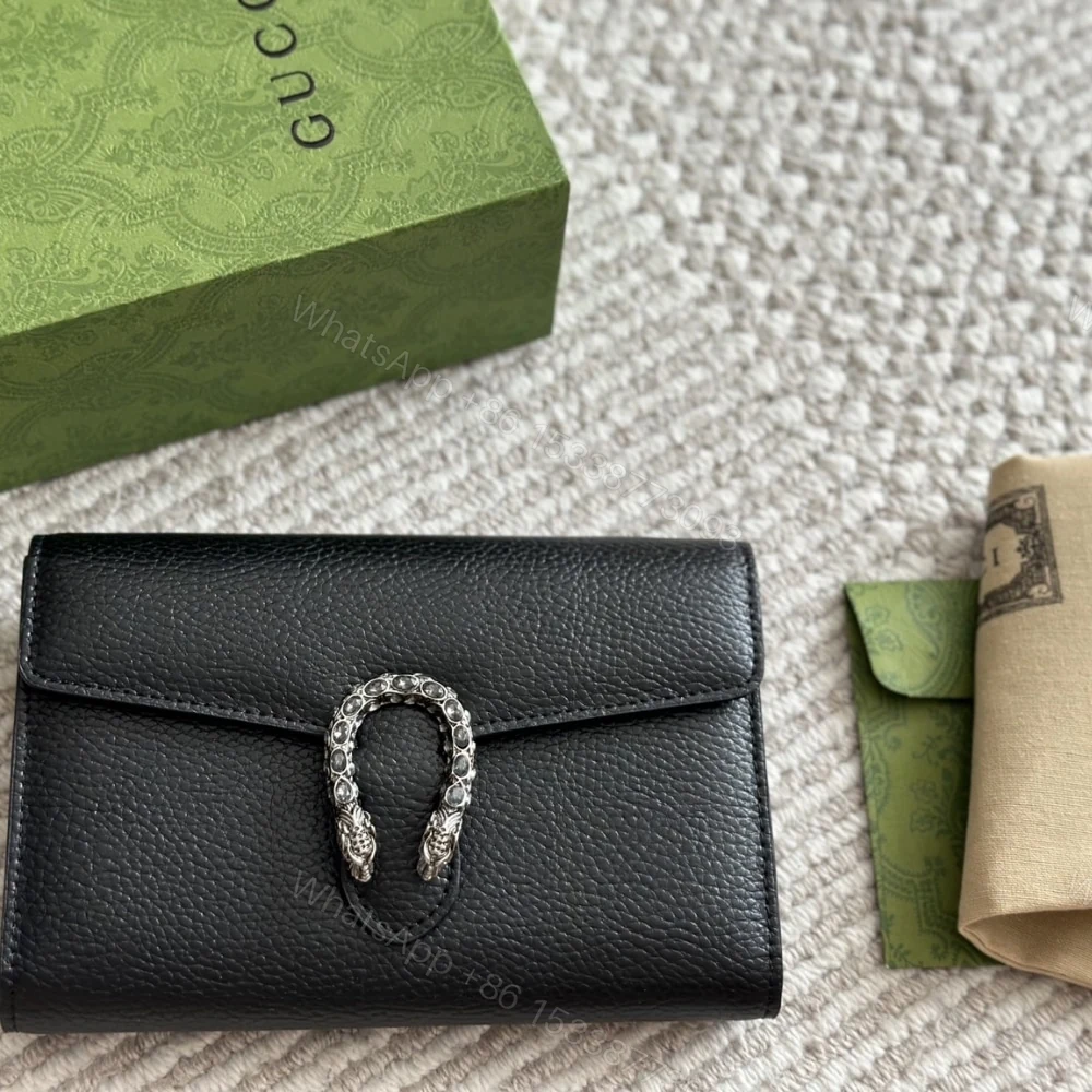 View 2 of Gucci Dionysus Mini Chain Wallet Black 20Cm 401231 CAOGN 8176