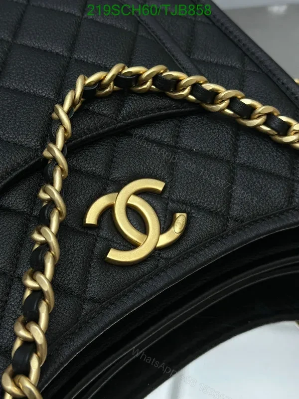 View 5 of Chanel 24SS Black Calfskin Hobo Handbag CC Quilted CP9964