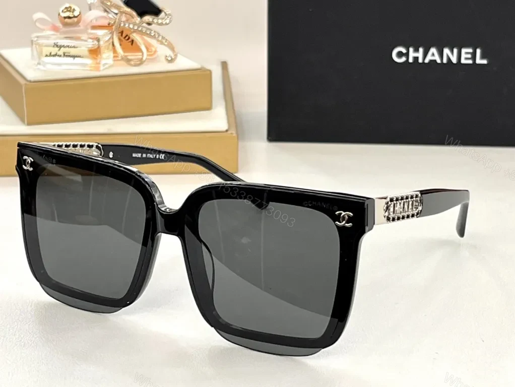 View 9 of Soft Rose Tones Rose-Gold Chanel Sunglasses, Oversized Square