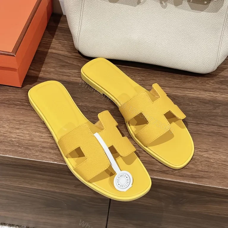 View 4 of Yellow Hermes-Style Sandals: Luxury Everyday Comfort