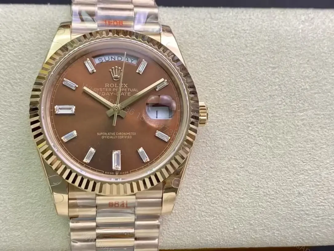 View 2 of Rolex Super Clone Day-Date Rose Gold President Strap 40mm