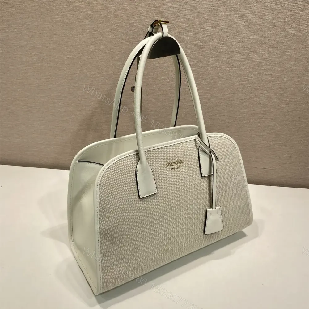 View 3 of 高仿Prada*Oversize系列1BG572織物手提包白色中號免檢版