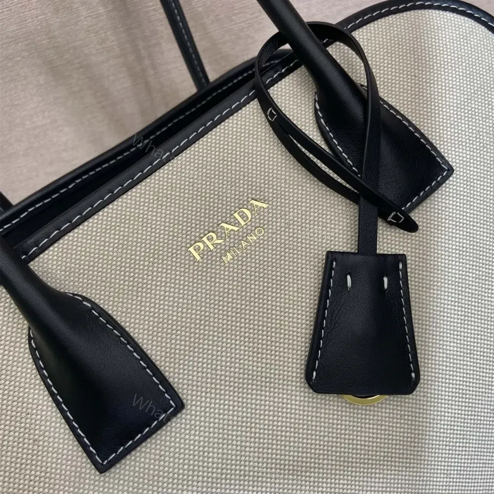 View 9 of 高仿Prada*Oversize系列1BG572織物手提包黑色中號免檢版