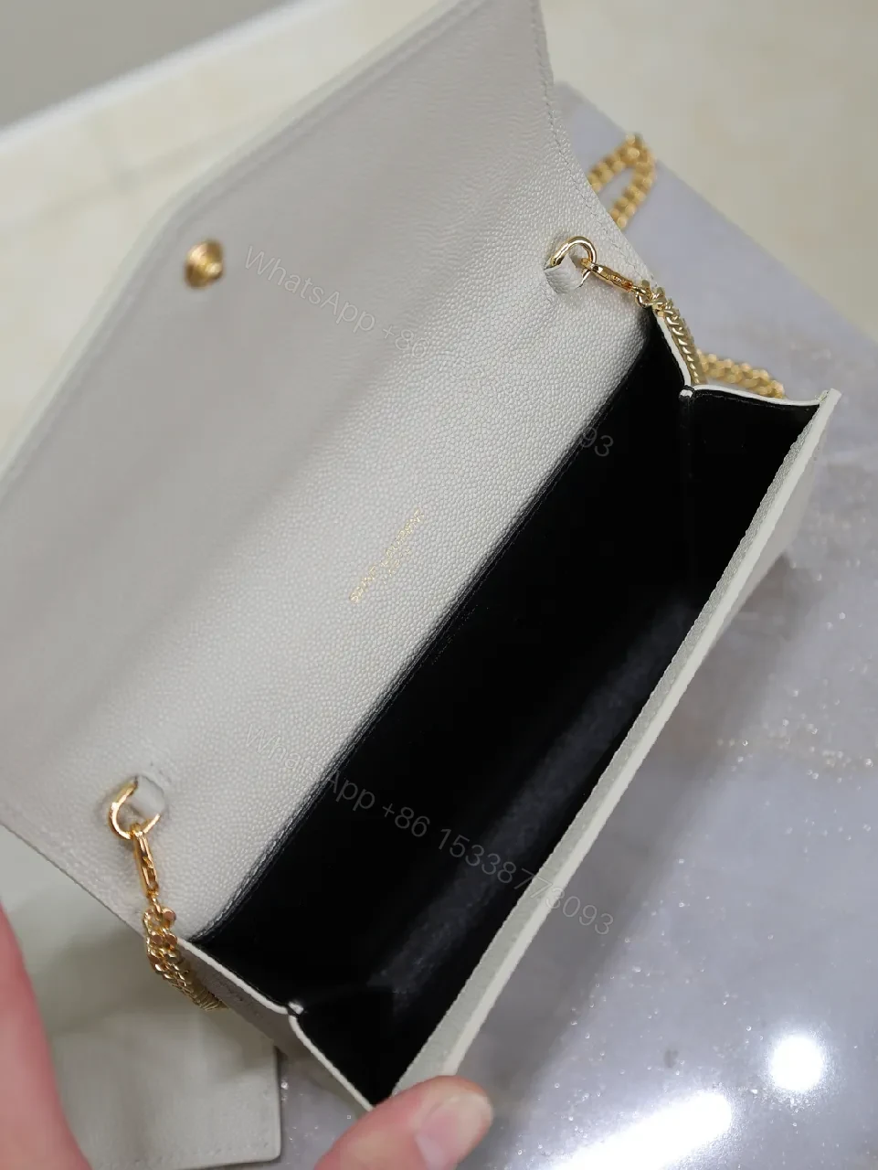 View 5 of Beige Textured Wallet & Card Holder Set with Gold Logo