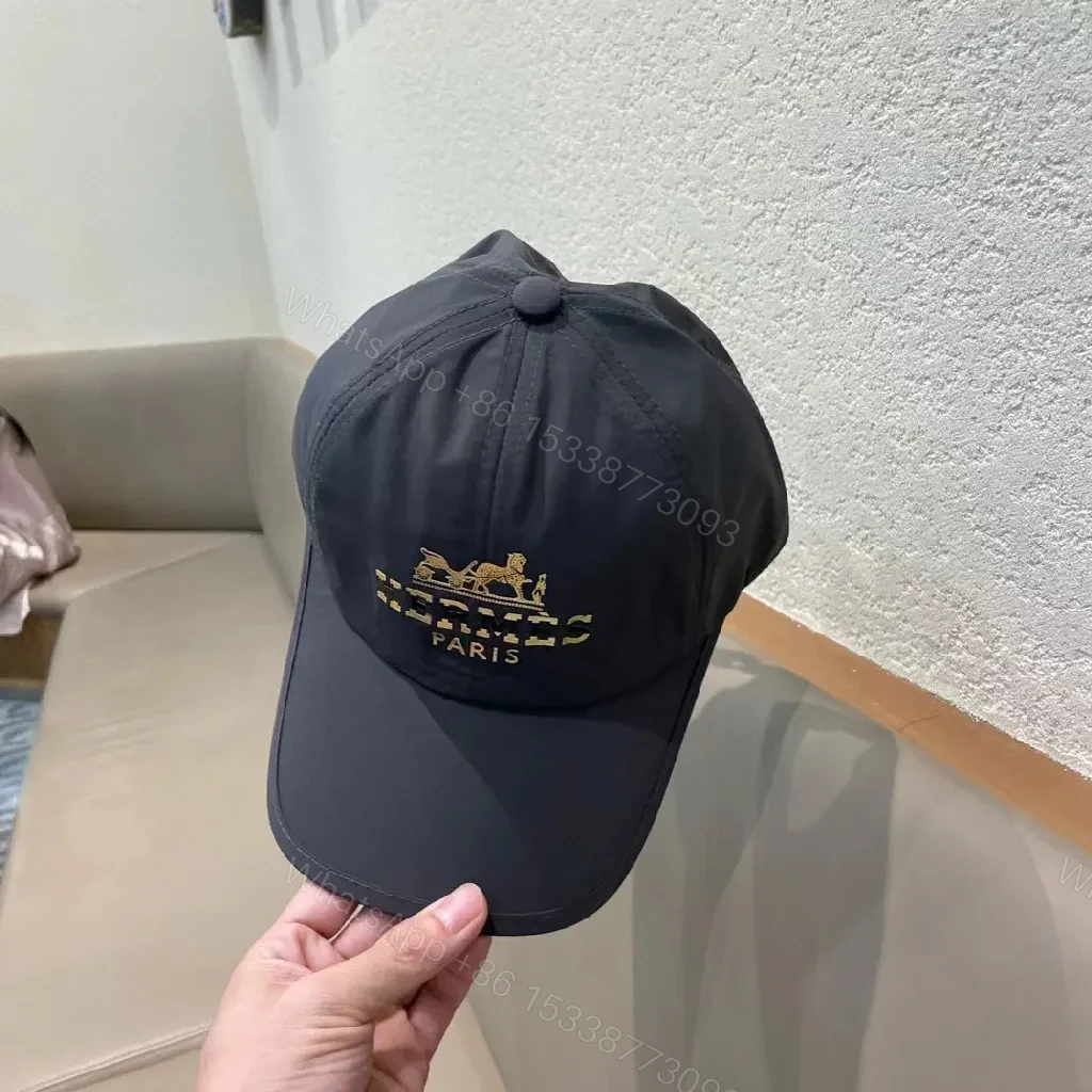 View 8 of Dark Charcoal Cap - Gold Crest Luxury Flat-Brim Cap