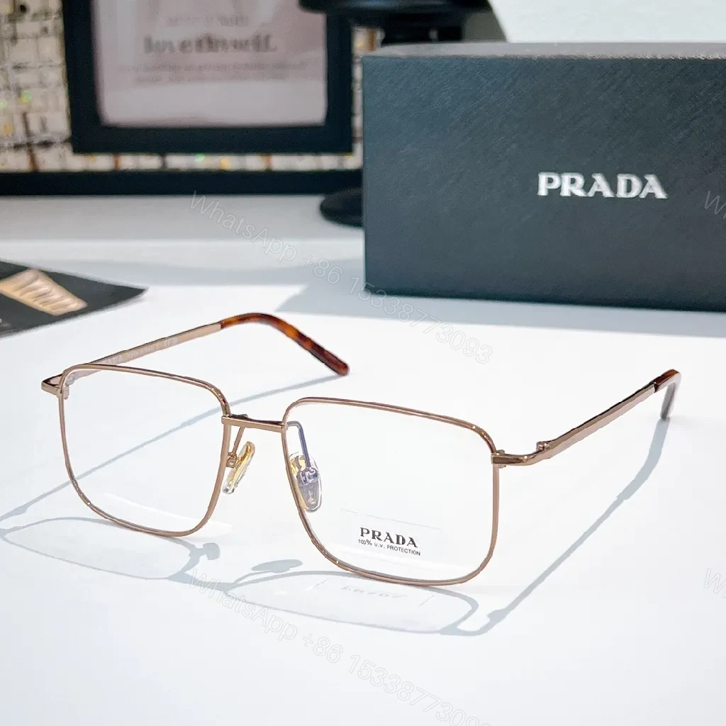 View 2 of Gold-Tone Rectangular Luxury Eyewear: Everyday Prestige Glasses