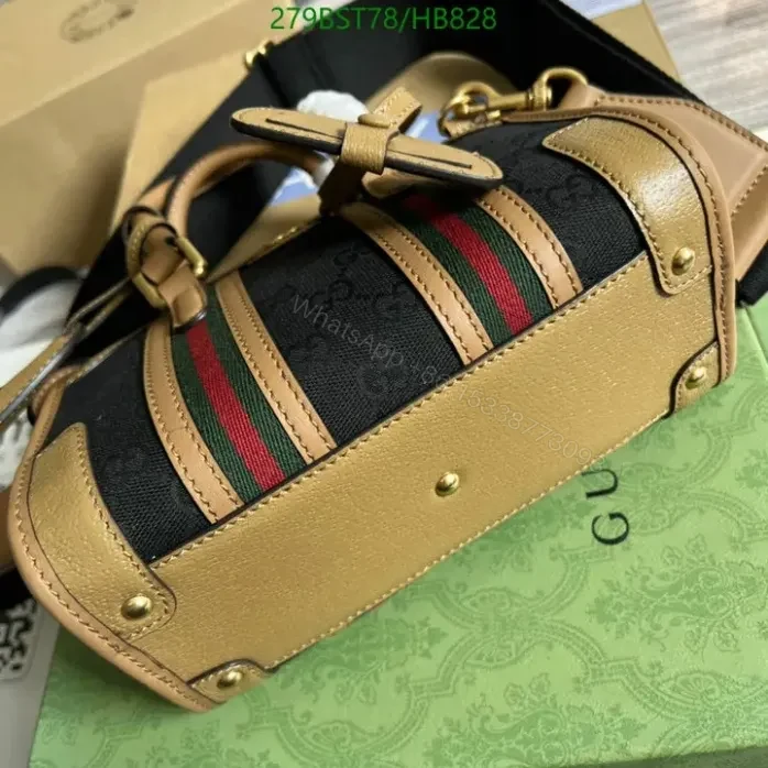 View 5 of Gucci BAULETTO Replica Black Handbag HB8285 – Classic GG Canvas
