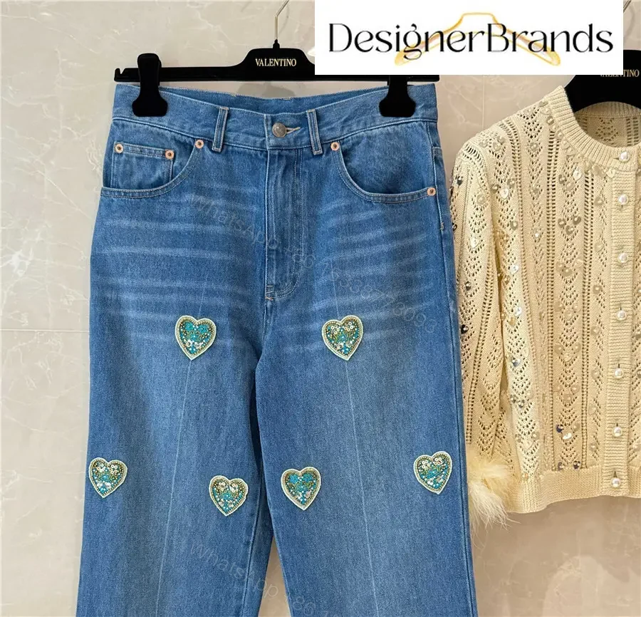 View 2 of Valentino Garavani Embroidered Straight-Leg Jeans