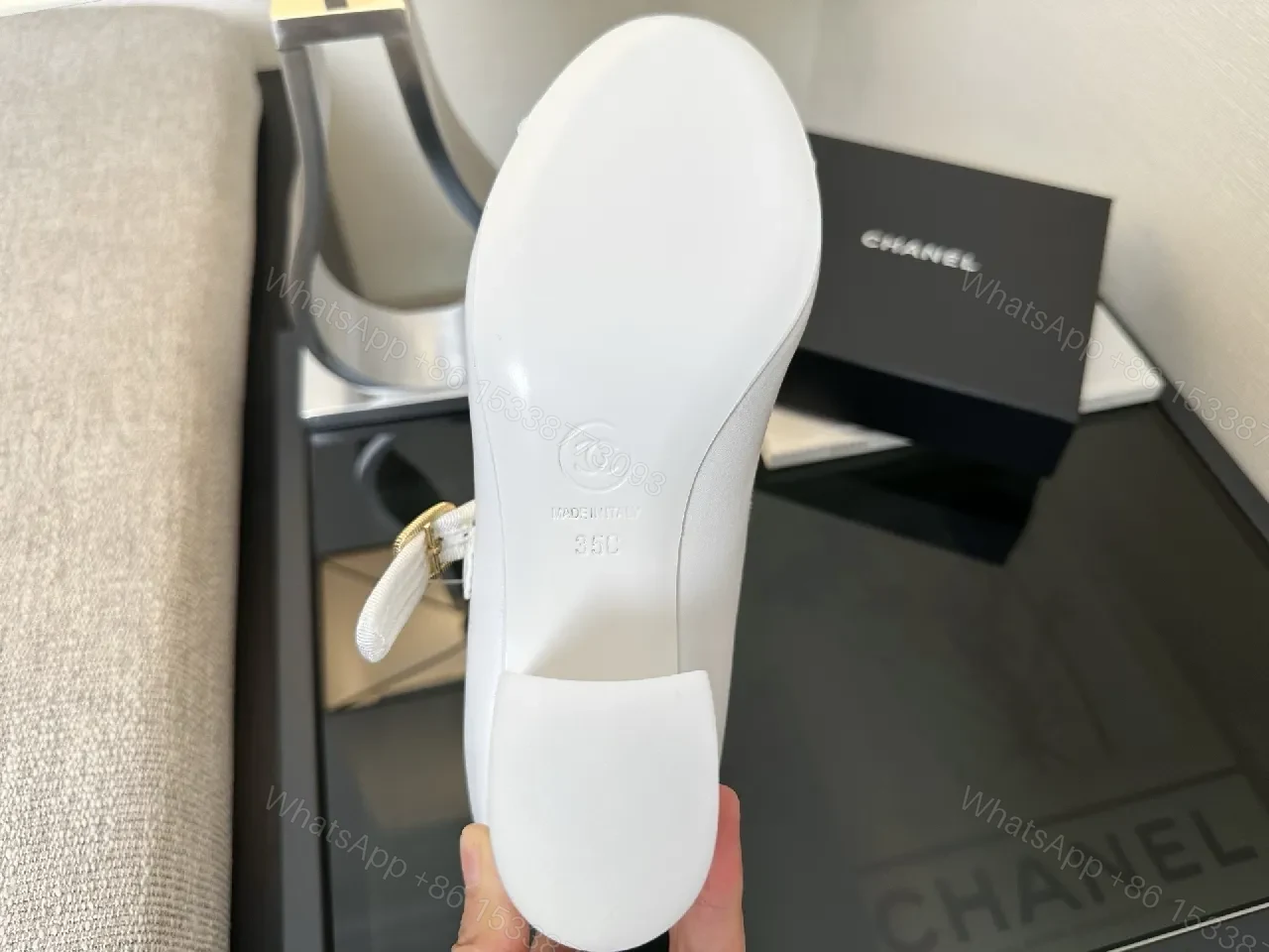 View 9 of White Leather Mary Jane Pumps - Elegant, All-Day Comfort