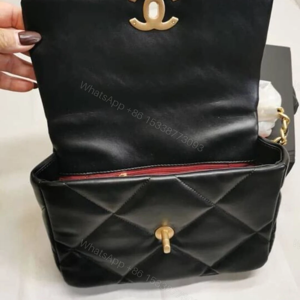 View 5 of Chanel 19 Flap Bag Shiny Gold And Silver Tone Black 26Cm AS1160 B04852 94305