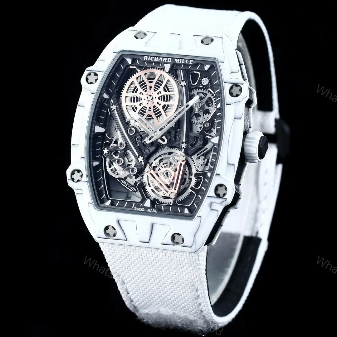 View 2 of Richard Mille RM27-05 Rafael Nadal Flying Tourbillon Watch Ultra Light Carbon TPT Skeleton 38g Ultra Thin 9MM Premium Edition RM-RM27-05-RN-FLT-38G