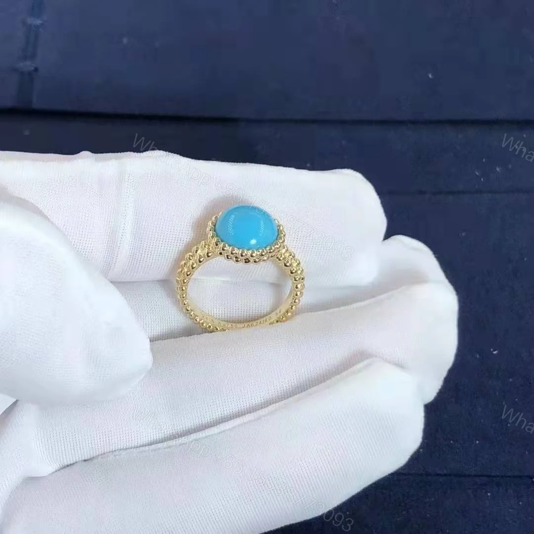 View 6 of Van cleef & arpels Perlée couleurs ring Yellow gold, turquoise