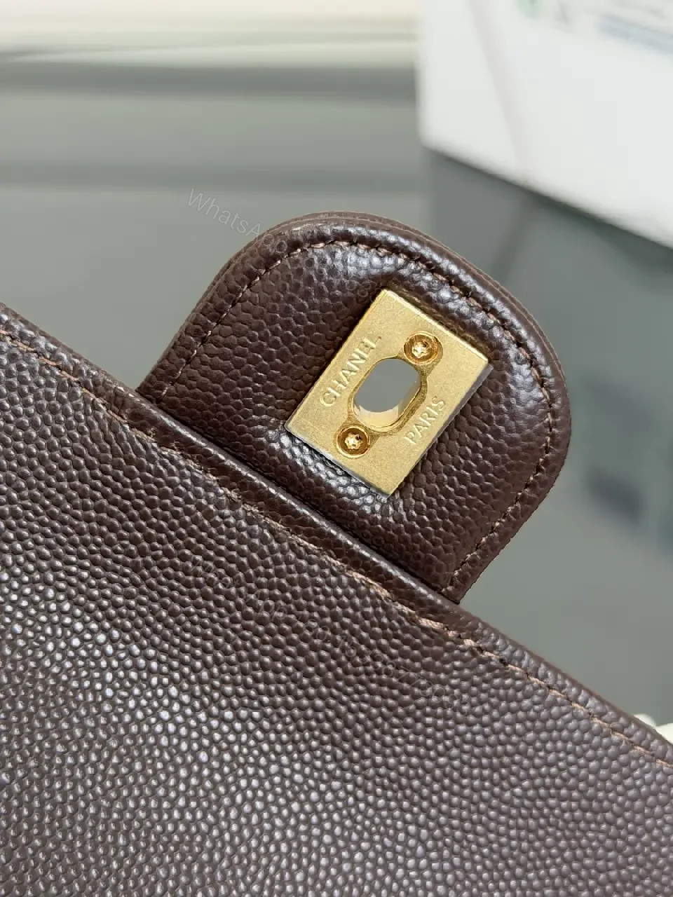 View 8 of Chic Pebbled Mini Bag: Structured, Gold Hardware, Hand-Stitched Luxury