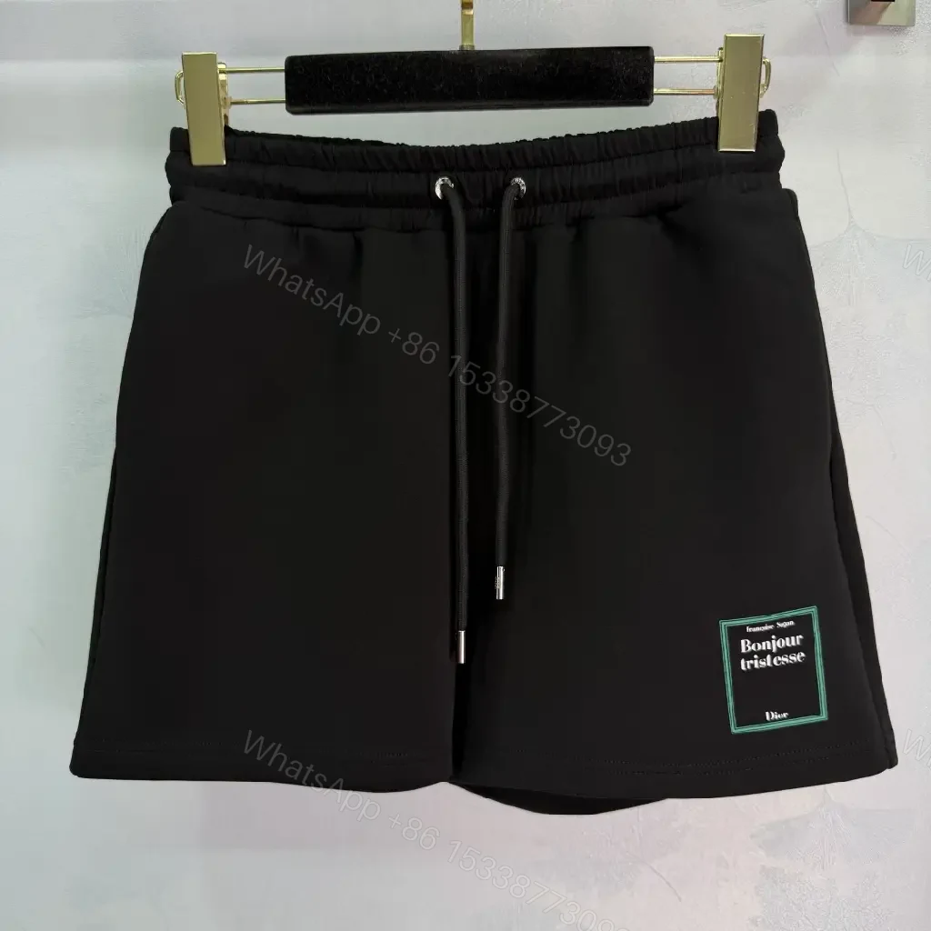 View 5 of Black Cotton Tee Shorts Set, Casual Dior Label