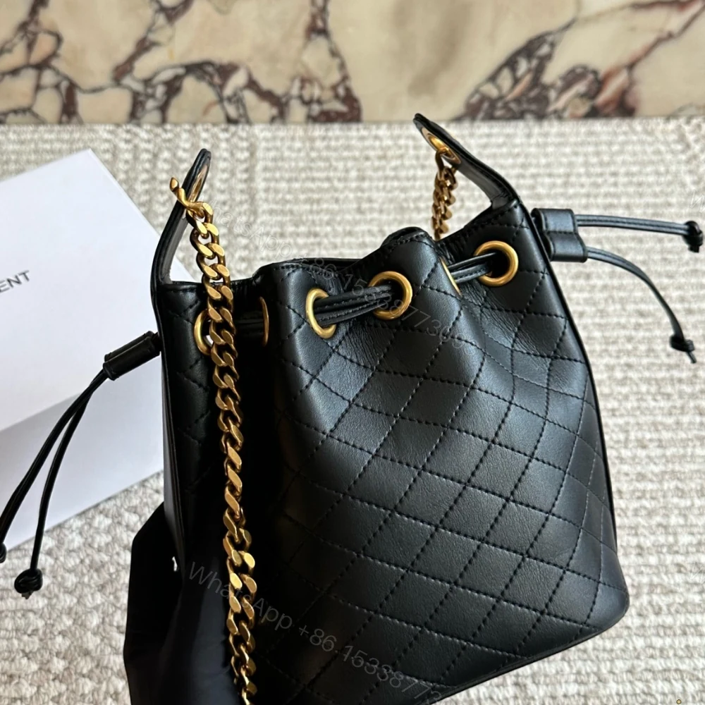 View 5 of Saint Laurent Small Cassandre Bucket Bag Black 18Cm