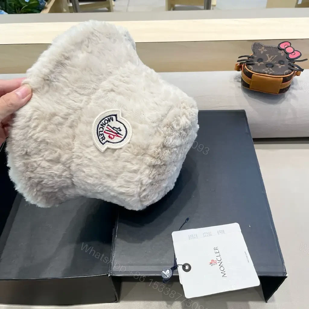 View 3 of Soft Fleece Hat with Logo Patch - Luxe Winter Accessory