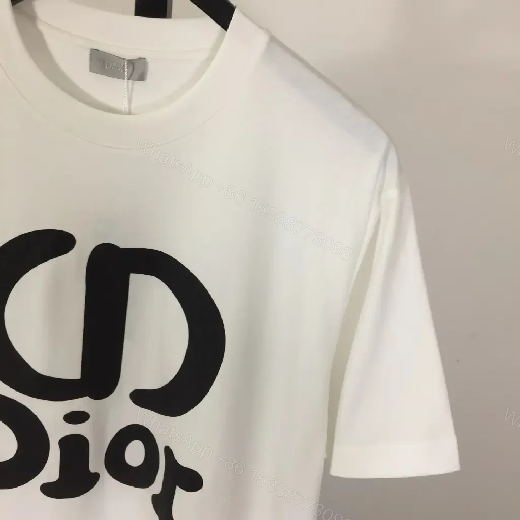 View 4 of White Cotton Graphic Tee - Oversized Logo, Premium Knit