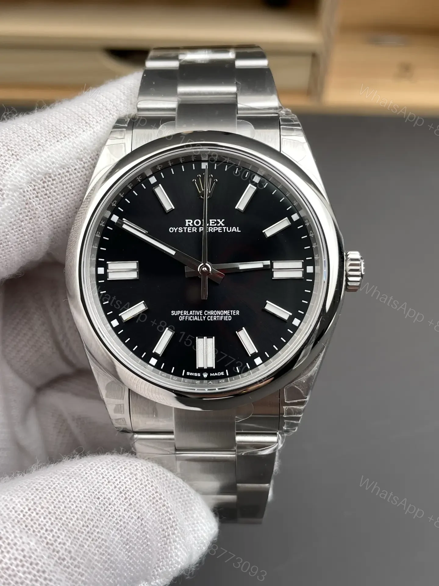 View 3 of Rolex Oyster Perpetual 41 124300 Black Dial Watch 124300-0002
