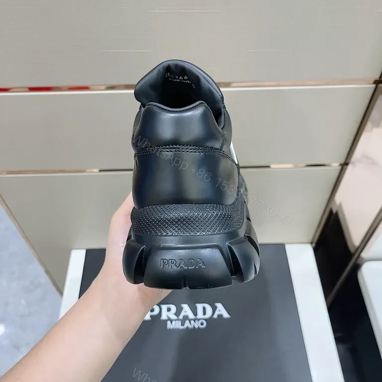 View 5 of Prada Milano Black Leather Sneaker: All-Day Comfort