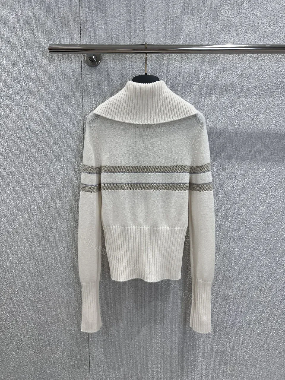 View 3 of Lux Star Knit: Premium Textured Crewneck Sweater