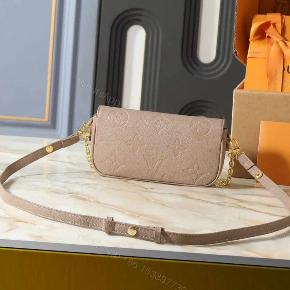 View 4 of Louis Vuitton Wallet On Chain Ivy Monogram Empreinte Greige 23Cm
